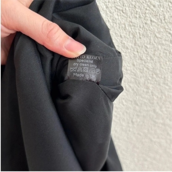 David Koma Crystal Embellished Asymmetrical Midi Dress Black - Picture 8 of 9